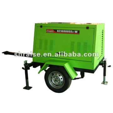 trailer type silent diesel welding generator